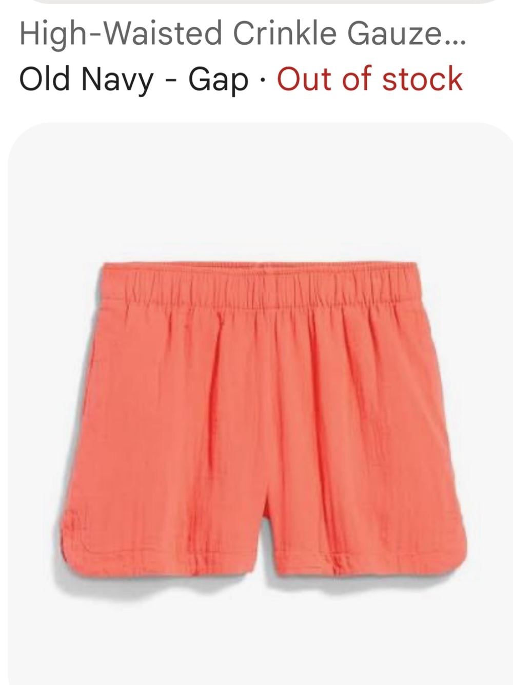 Old Navy High-Waisted Crinkle Gauze Shorts -- 4-inch inseam